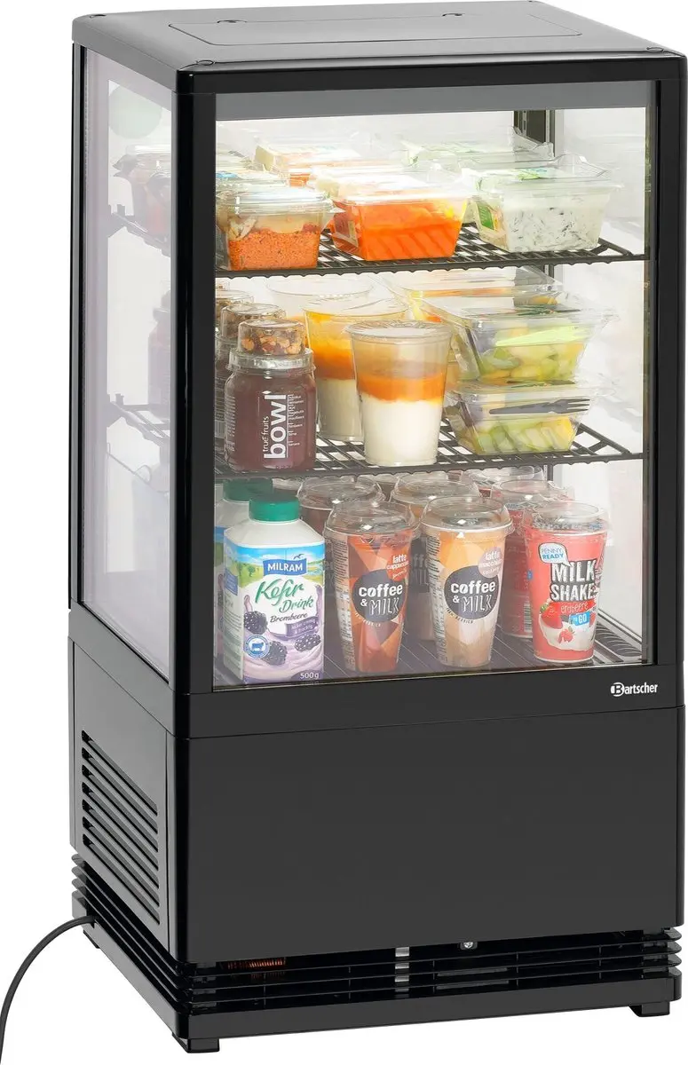 Bartscher Mini-koelvitrine 58L-SW - 58L - Zwart