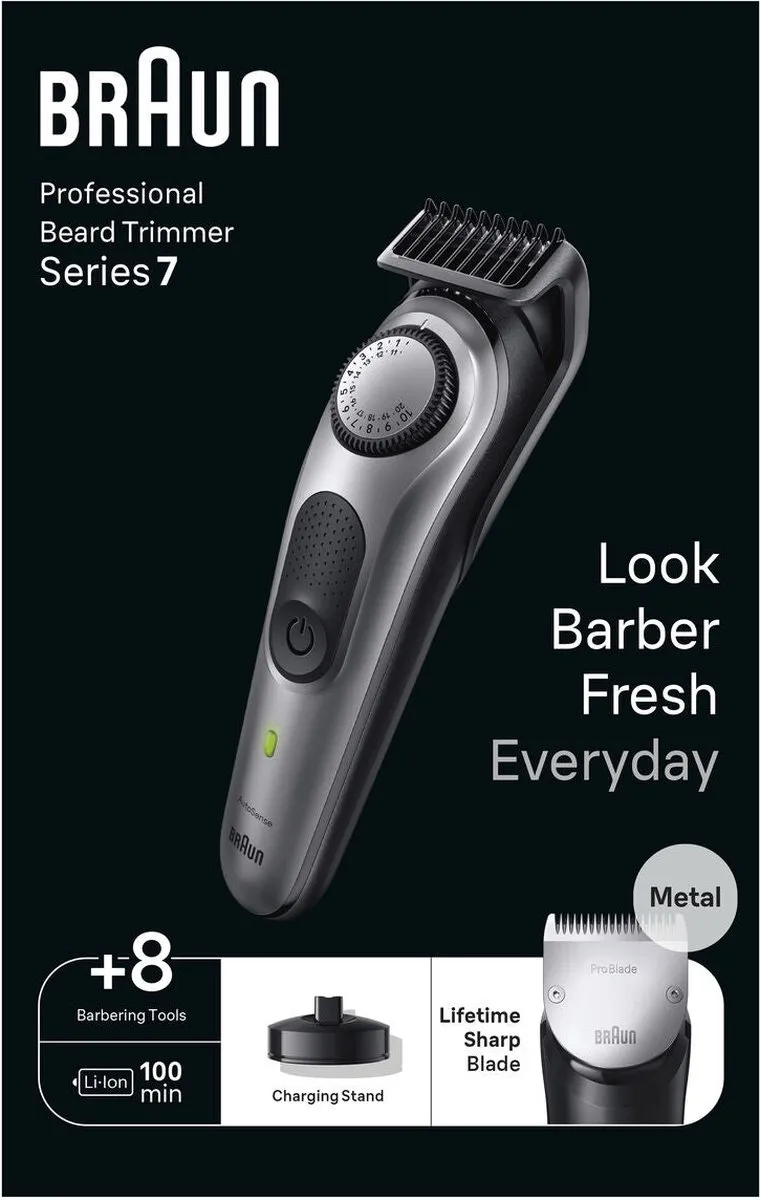 Braun BT7420 Tondeuse - Zwart - Basisstation & 6 Bevestigingen