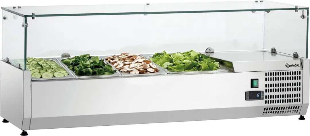 Bartscher GL3-1201 Koelopzetvitrine - 1 Plateau - RVS