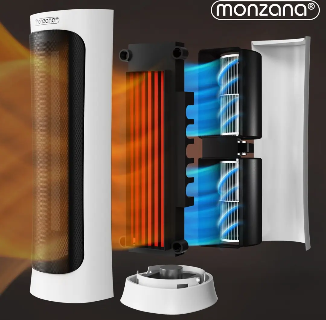 Monzana Keramische Ventilatorkachel 2000W - Wit