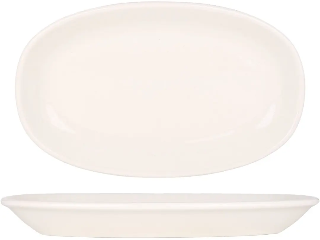 Bonna Gourmet Serveerschaal Porselein - 24x14cm - Wit - 2 Stuks