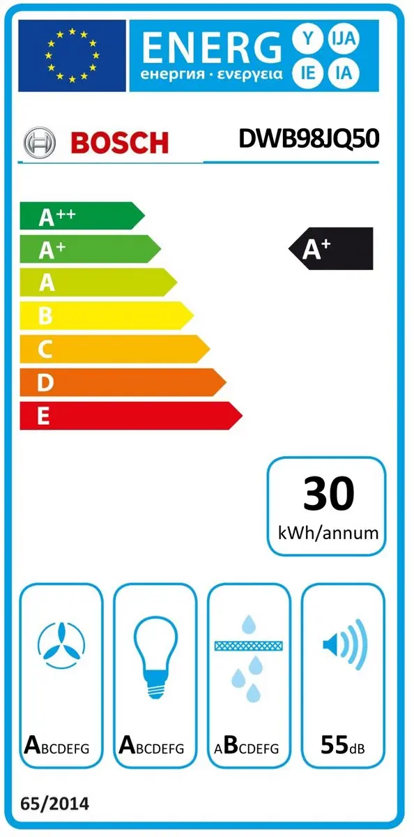 Bosch DWB98JQ50 Afzuigkap - 160W - 55dB - RVS
