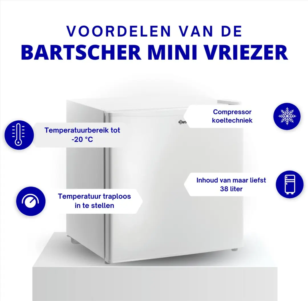 Bartscher TKS38 Mini-vriezer 8L - Wit