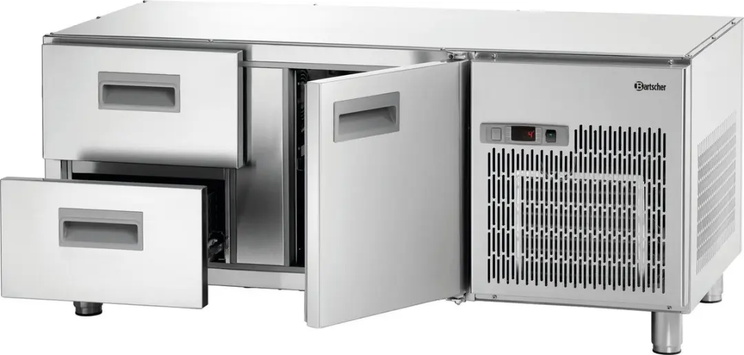 Bartscher Onderbouw-Koelwerkbank 1400T1S2 - 3 Plateaus - RVS