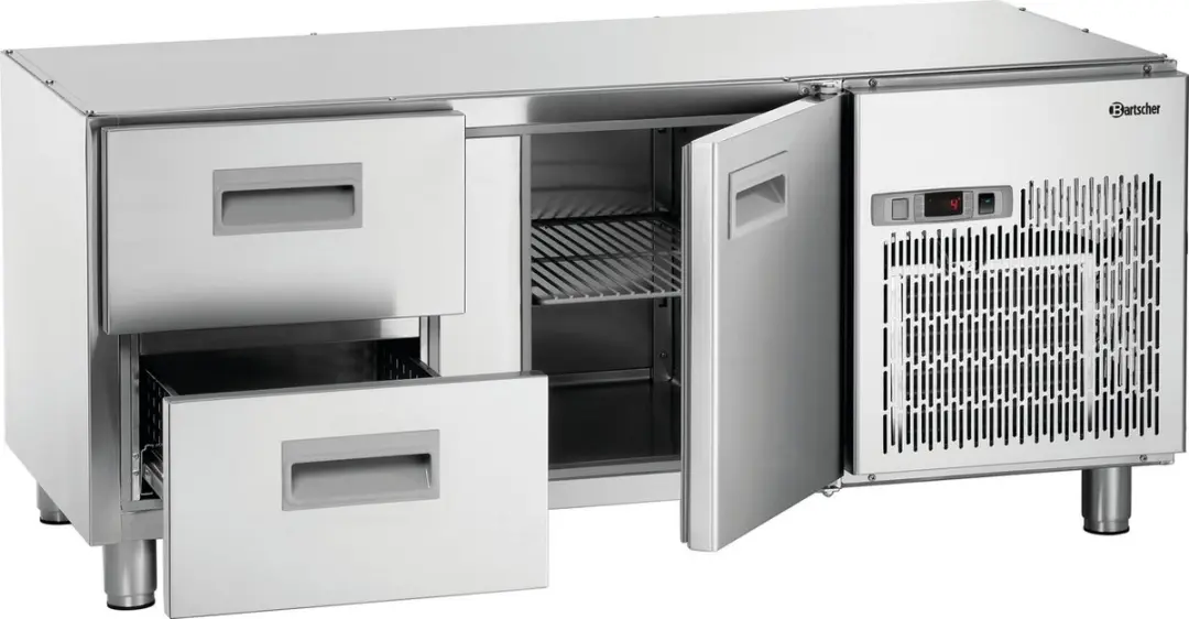 Bartscher Onderbouw-Koelwerkbank 1400T1S2 - 3 Plateaus - RVS