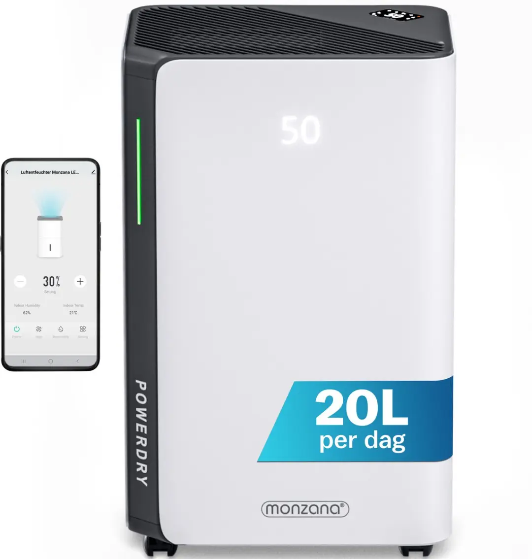 Monzana Monza 109640 Luchtontvochtiger 20l/dag - Wit
