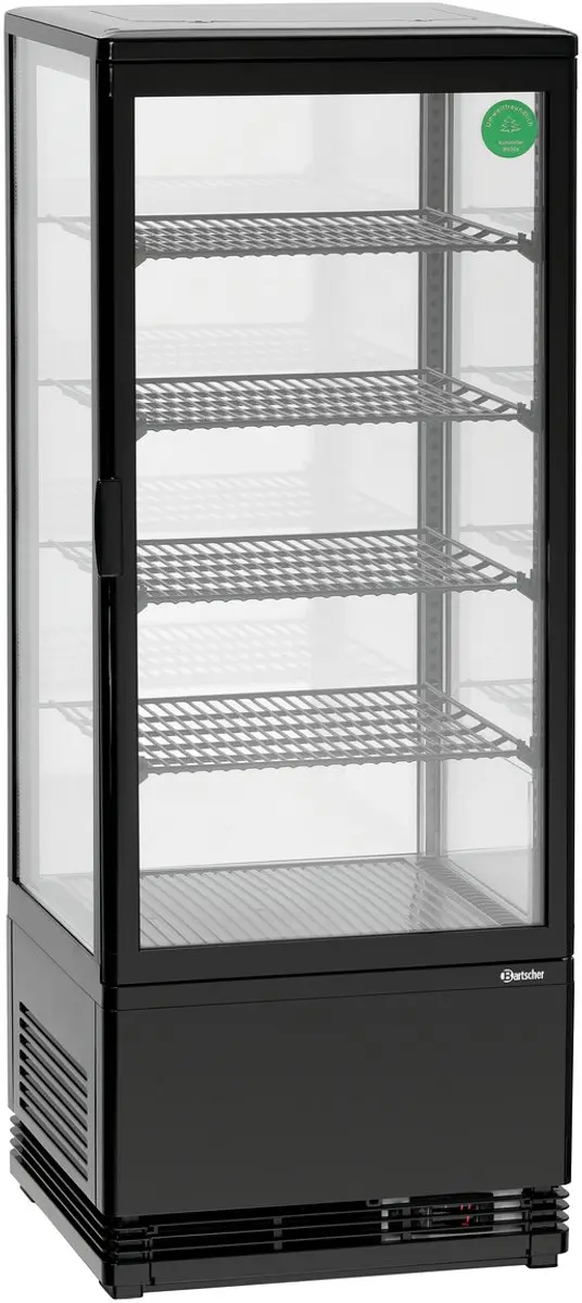 Bartscher Mini-koelvitrine 98L-SW - 98L - Zwart