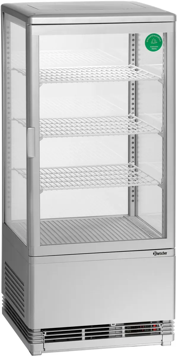Bartscher Mini-koelvitrine 78L - 3 Plateaus - Grijs