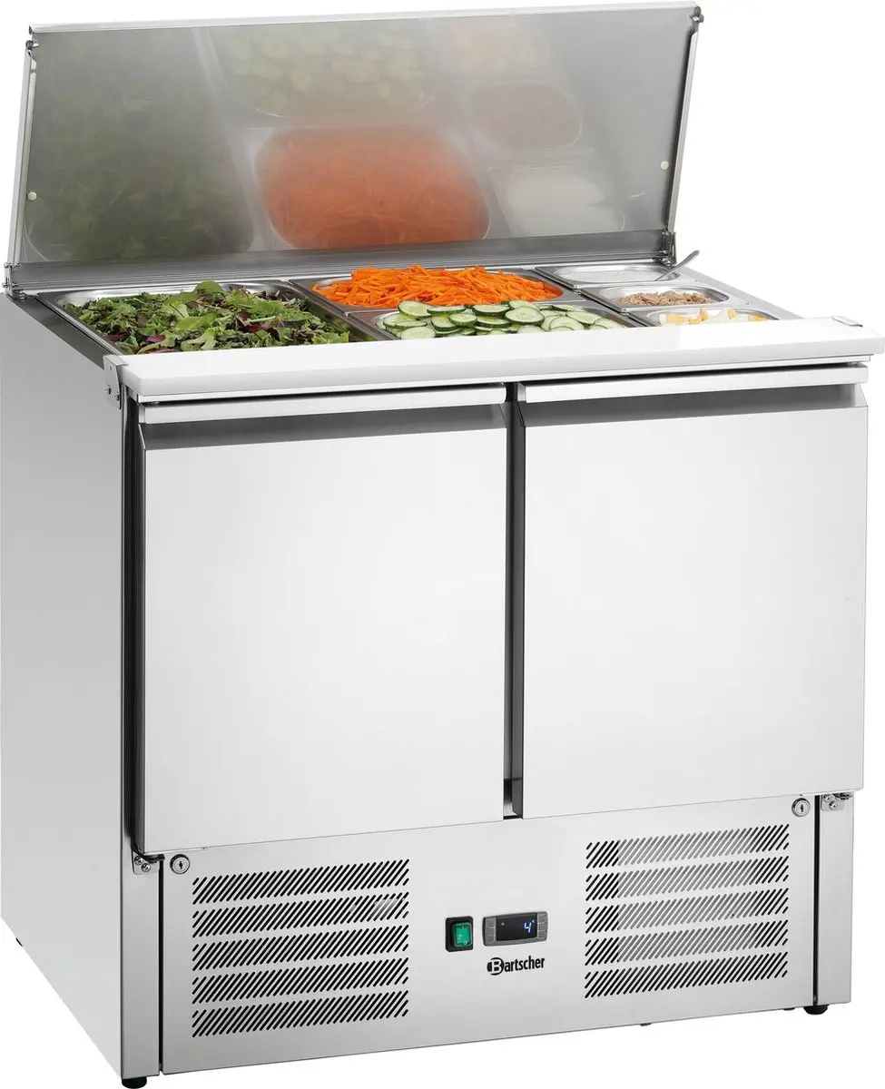 Bartscher Saladette 260L 260L - 2 Plateaus - RVS