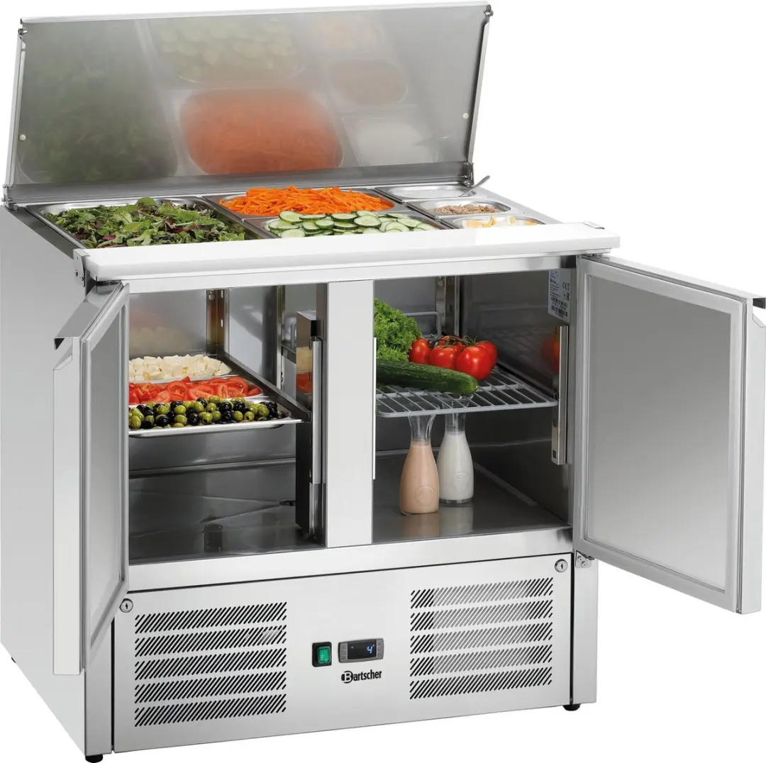 Bartscher Saladette 260L 260L - 2 Plateaus - RVS
