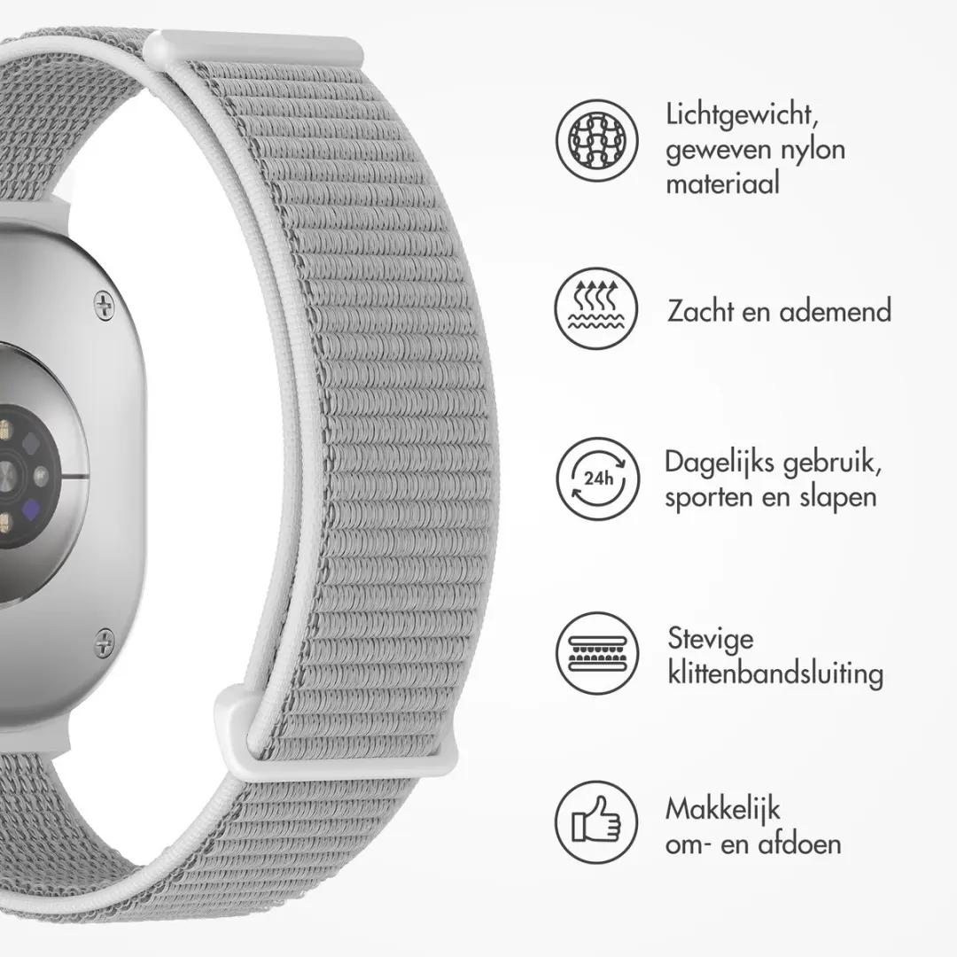 Imoshion Nylon Bandje Samsung Galaxy Watch 8/Classic - Wit