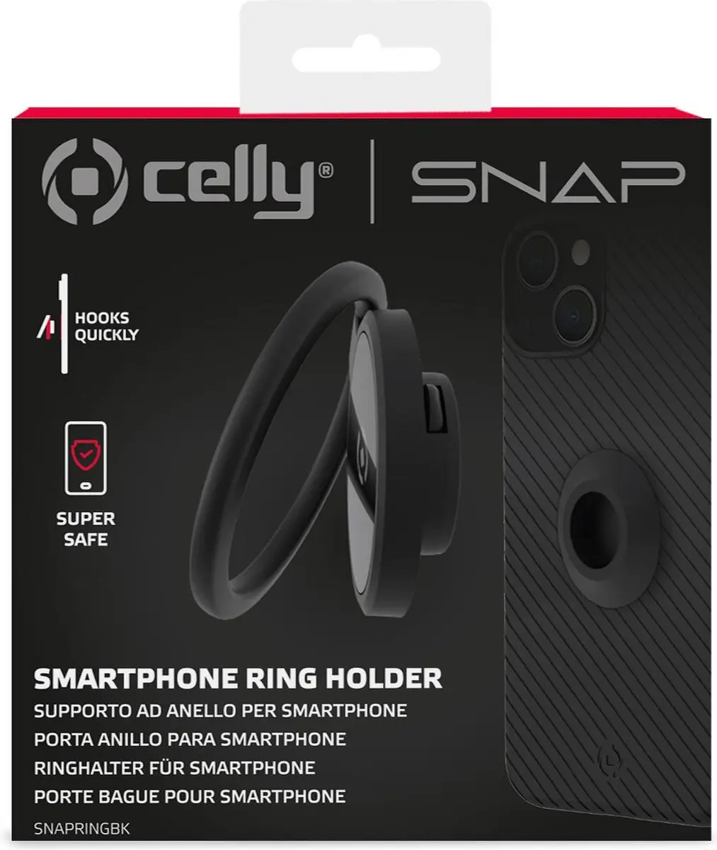 Celly SnapRing 8021735196389 Universele Telefoonhouder - Zwart