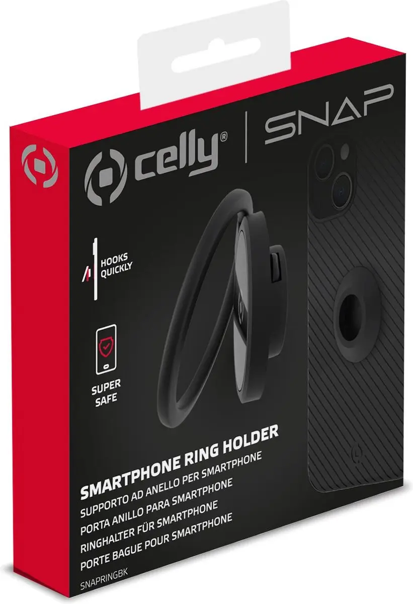Celly SnapRing 8021735196389 Universele Telefoonhouder - Zwart