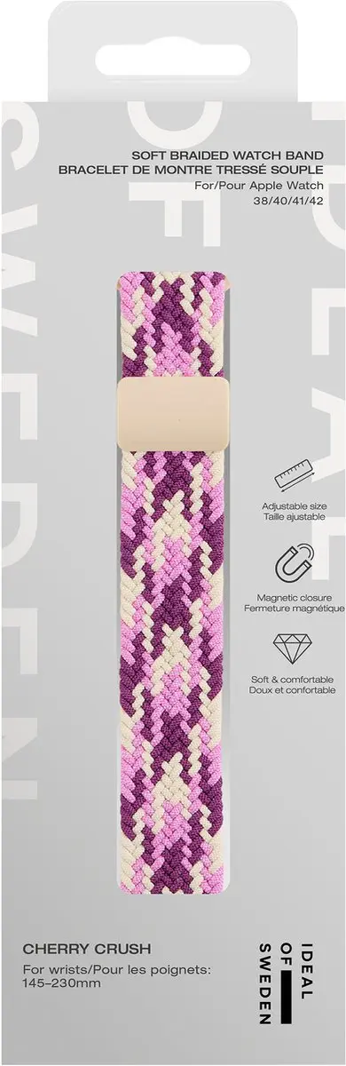 iDeal of Sweden Soft Braid Watchband Apple Watch - Cherry Crush