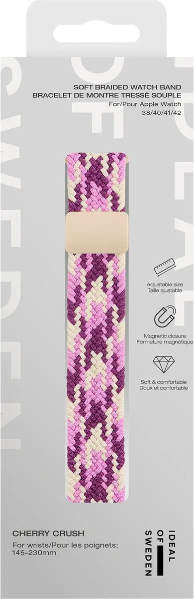 iDeal of Sweden Soft Braid Watchband Apple Watch 38-42mm - Cherry Crush