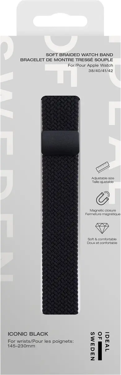 iDeal of Sweden Soft Braid Horlogeband Apple Watch - Zwart