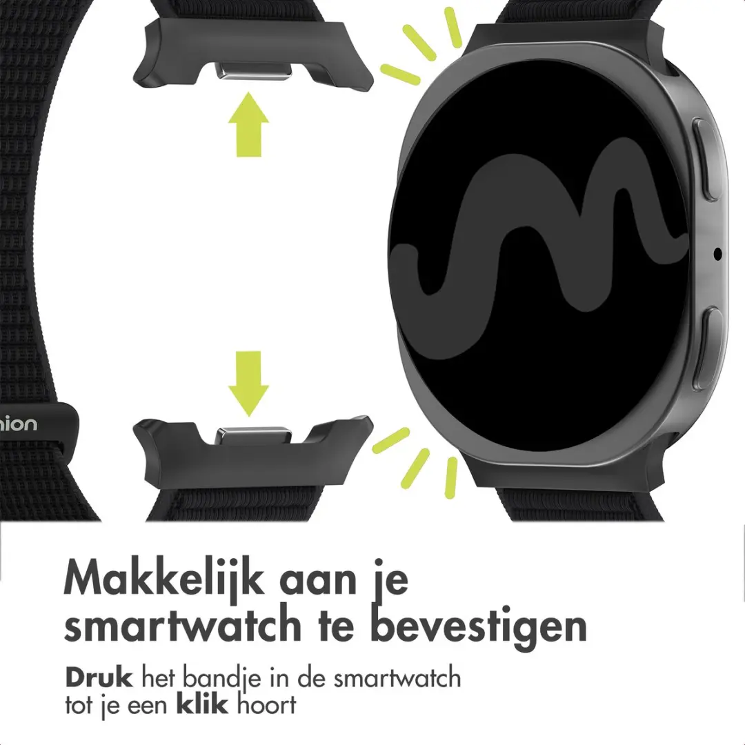 imoshiion Nylon Bandje Samsung Galaxy Watch - Zwart