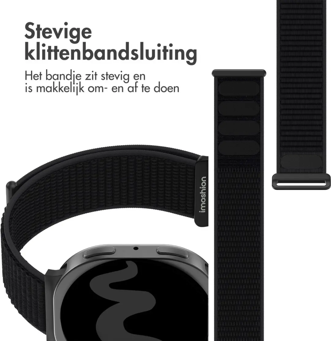 imoshiion Nylon Bandje Samsung Galaxy Watch - Zwart