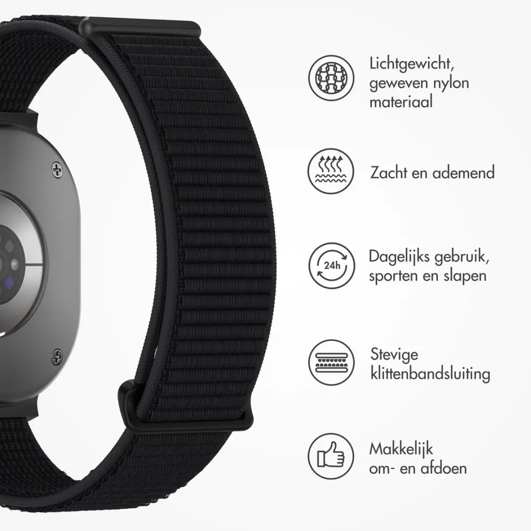 imoshiion Nylon Bandje Samsung Galaxy Watch - Zwart