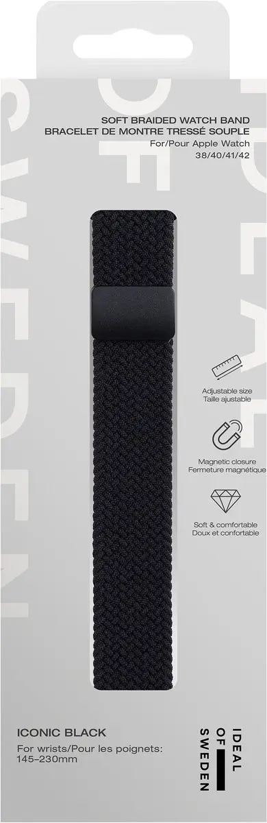 iDeal of Sweden Soft Braid Horlogeband Apple Watch - 38/40/41/42mm Zwart