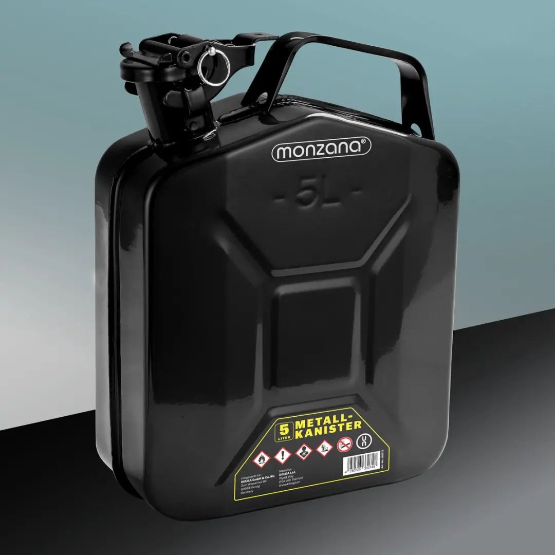 Monzana Jerrycan 5L - Benzine - Zwart Staal