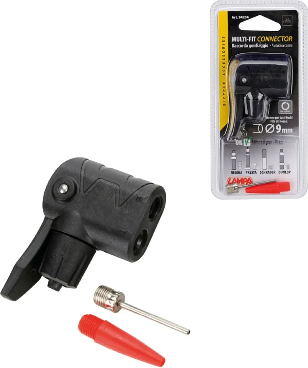 Lampa Zelfsluitende Inflatieconnector Ø9mm - 3 Stuks - Zwart