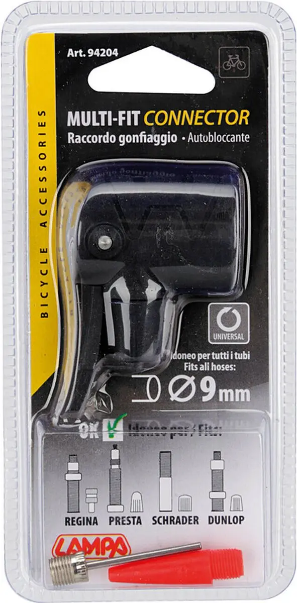 Lampa Zelfsluitende Inflatieconnector Ø9mm - 3 Stuks - Zwart