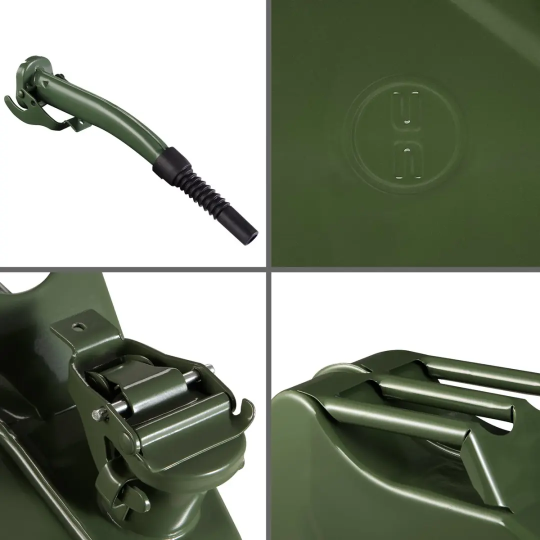 Monzana Jerrycan Metaal 20L - 3 Stuks Olijfgroen
