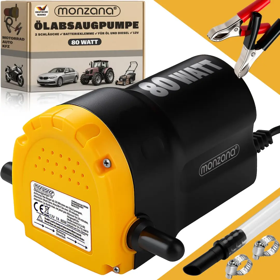 Monzana Elektrische Olie Afvoerpomp 12V 80W - 5L/min - Zwart