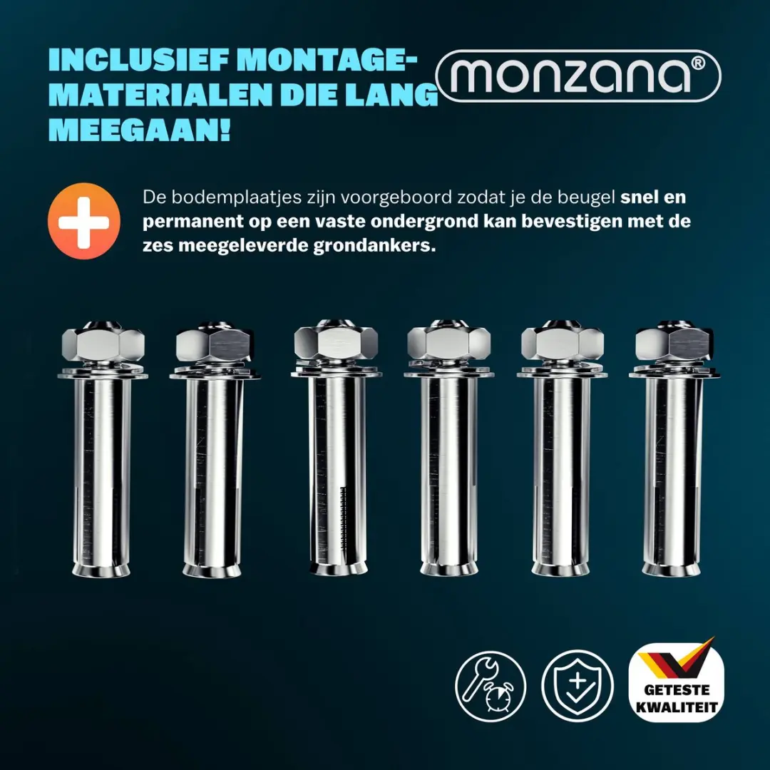 Monzana Parkeerbeugel met Slot - Mat Grijs - 3 Sleutels