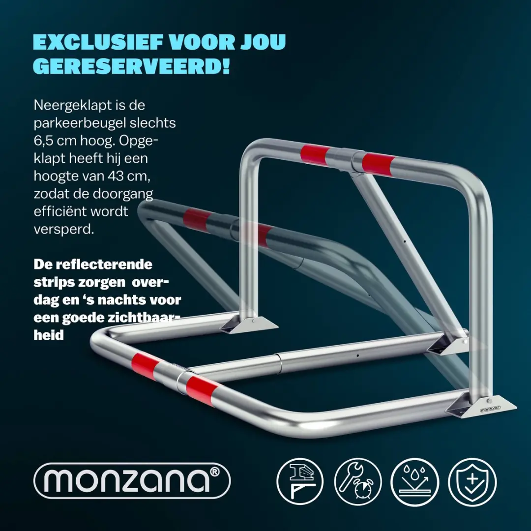 Monzana Parkeerbeugel met Slot - Mat Grijs - 3 Sleutels