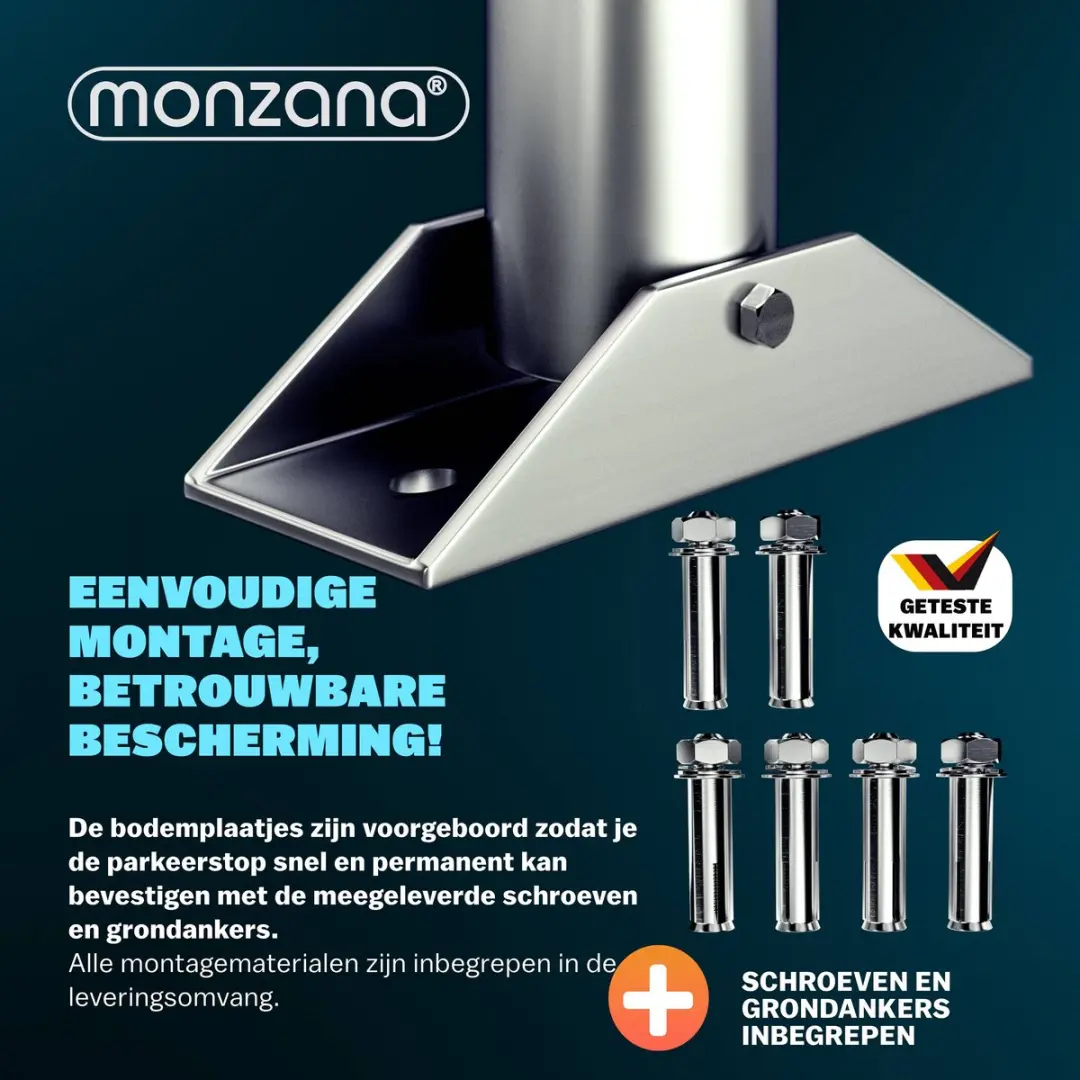Monzana Parkeerbeugel Neerklapbaar 2 Stuks - Grijs/Rood - afbeelding 6 van 6