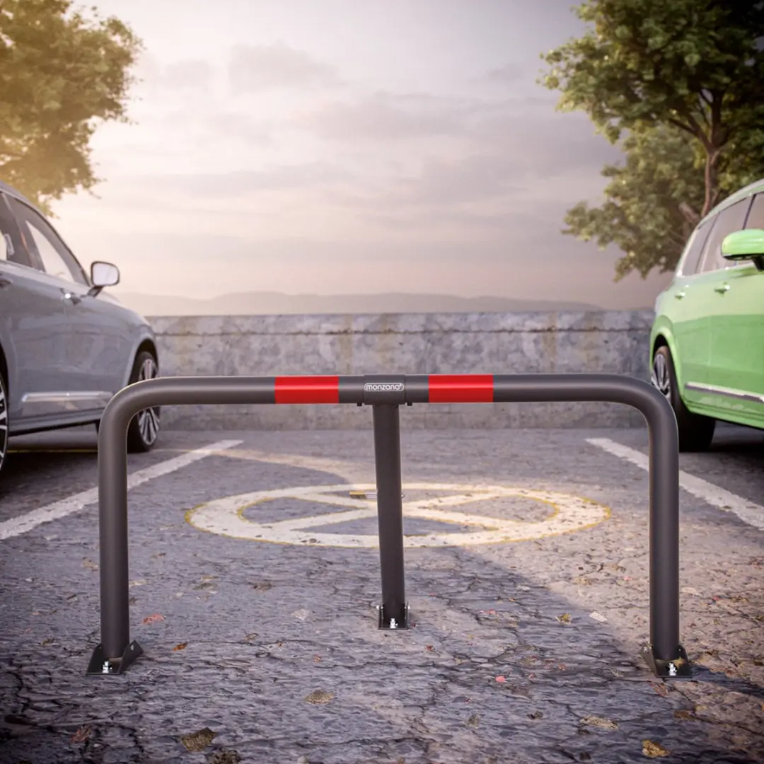 Monzana Parkeerbeugel Neerklapbaar 2 Stuks - Grijs/Rood