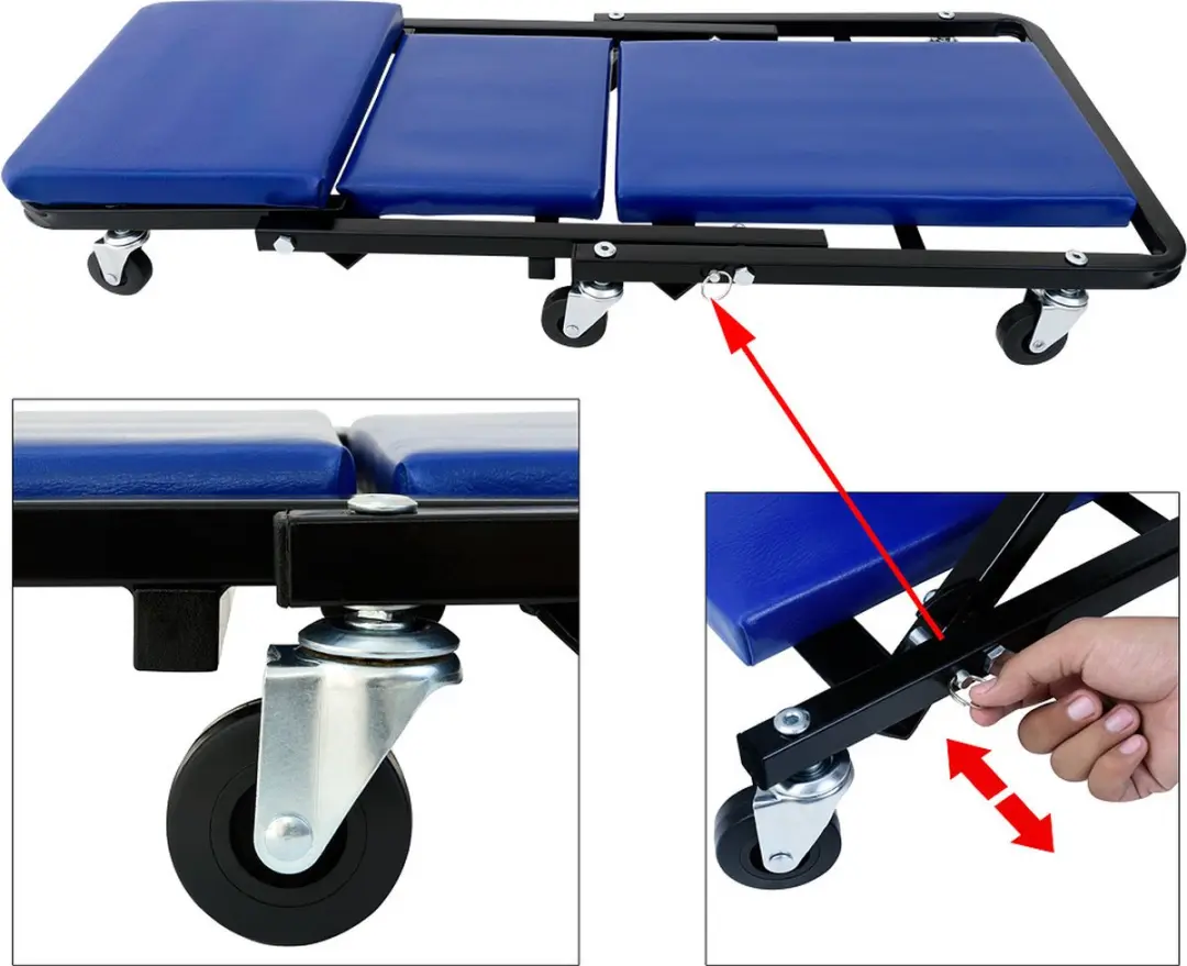 Monzana Monteursbed 92x44x12cm - 150kg - Blauw