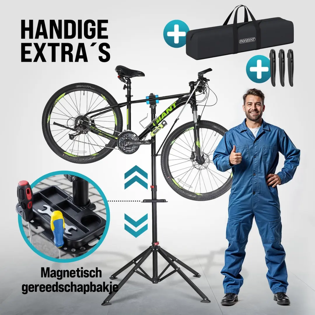 Monzana Fietsmontagestandaard 30kg - Zwart