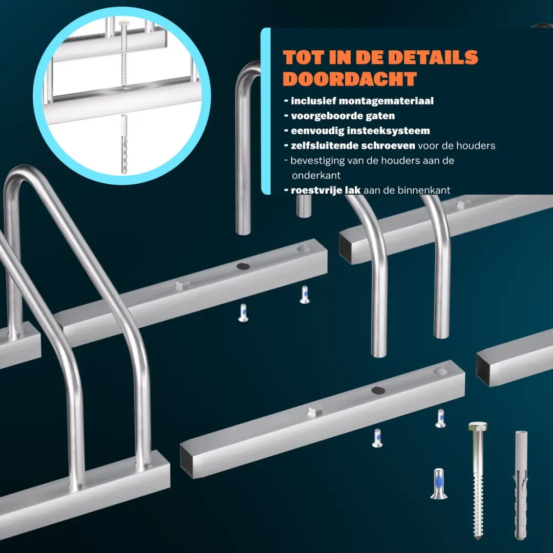 Monzana Fietsenrek 2 Fietsen - 37cm Wielafstand - Zilver
