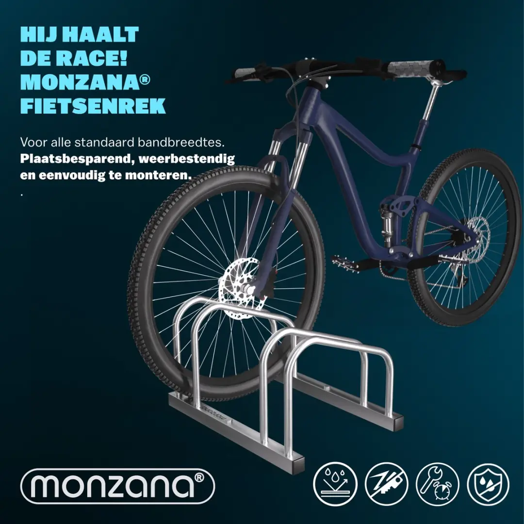 Monzana Fietsenrek 2 Fietsen - 37cm Wielafstand - Zilver