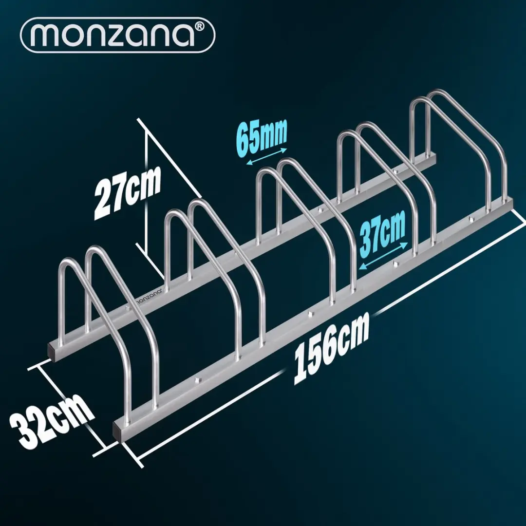 Monzana Fietsenrek 5 Fietsen - 37cm Wielafstand - Grijs