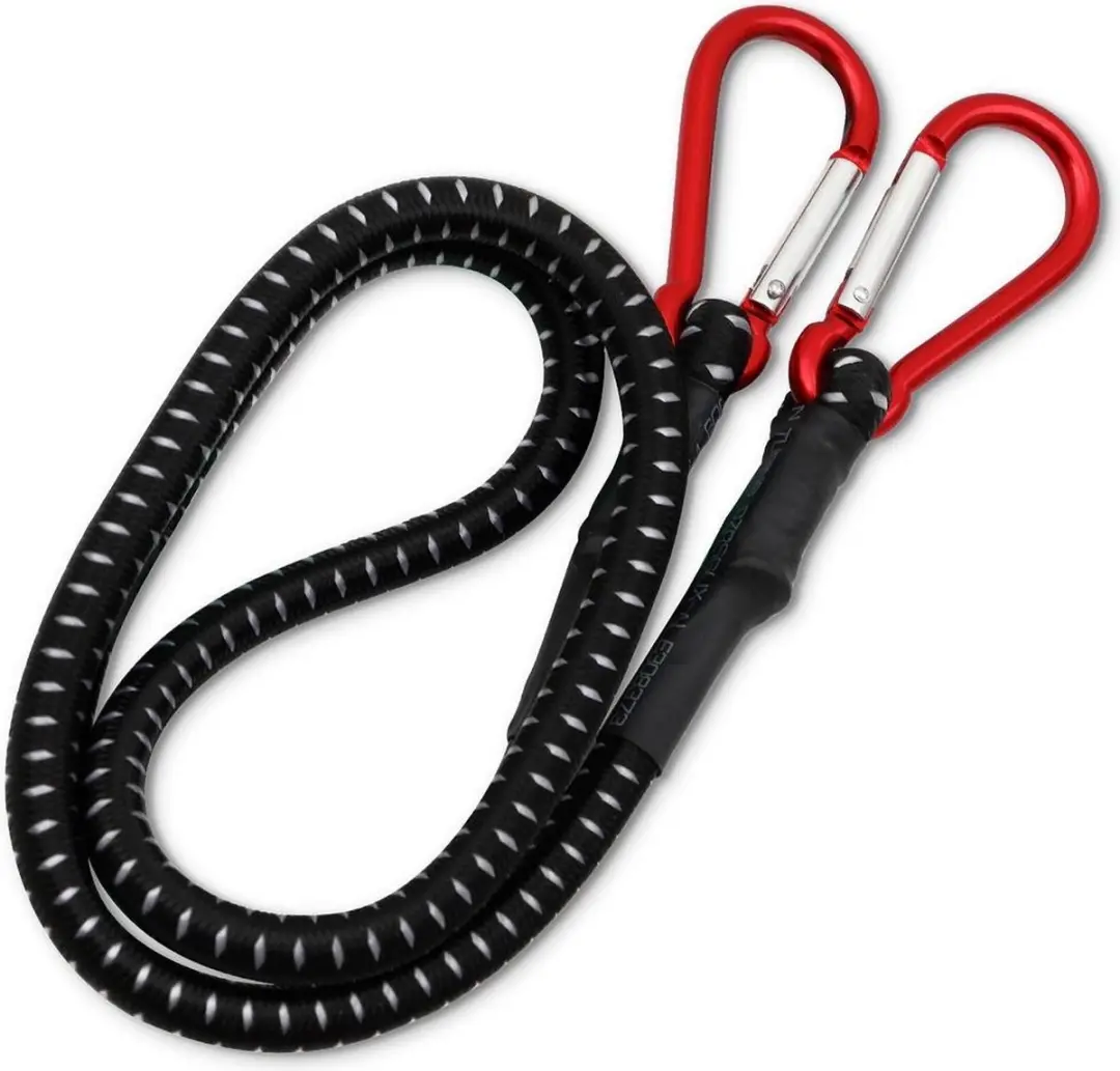 Monzana Snelbinder met Karabijnhaak 80cm - 2 Stuks - Zwart