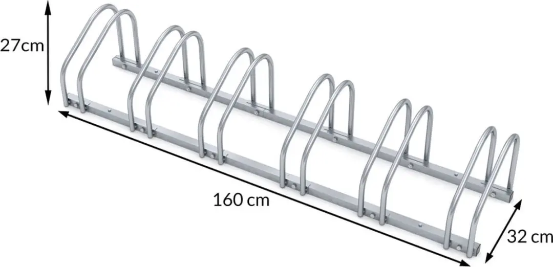 Monzana Fietsenrek 6 Fietsen - 37cm Wielafstand - Zilver