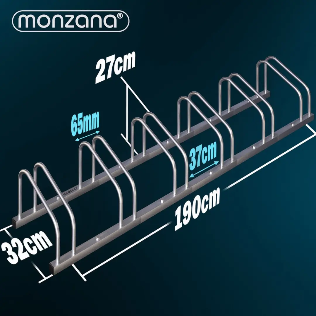 Monzana Fietsenrek 6 Fietsen - 37cm Wielafstand - Zilver