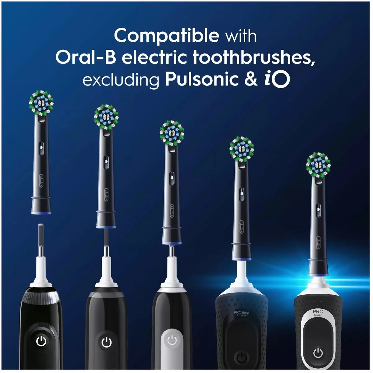 Oral-B Cross Action Opzetborstels - 5 Stuks - Zwart