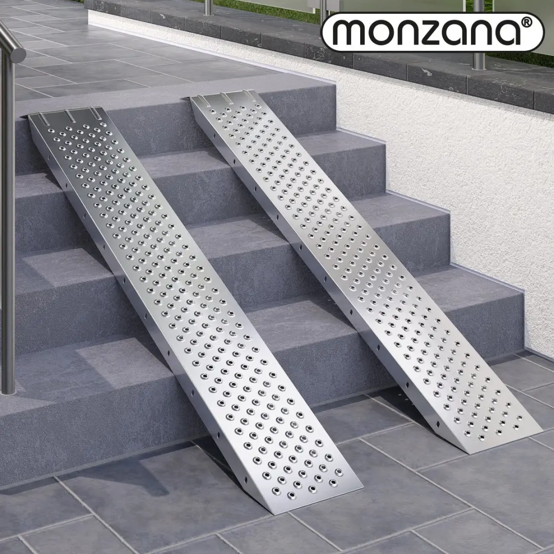 Monzana Oprijplaten Set 2 Stuks - 160cm - Antislip Staal - 400kg