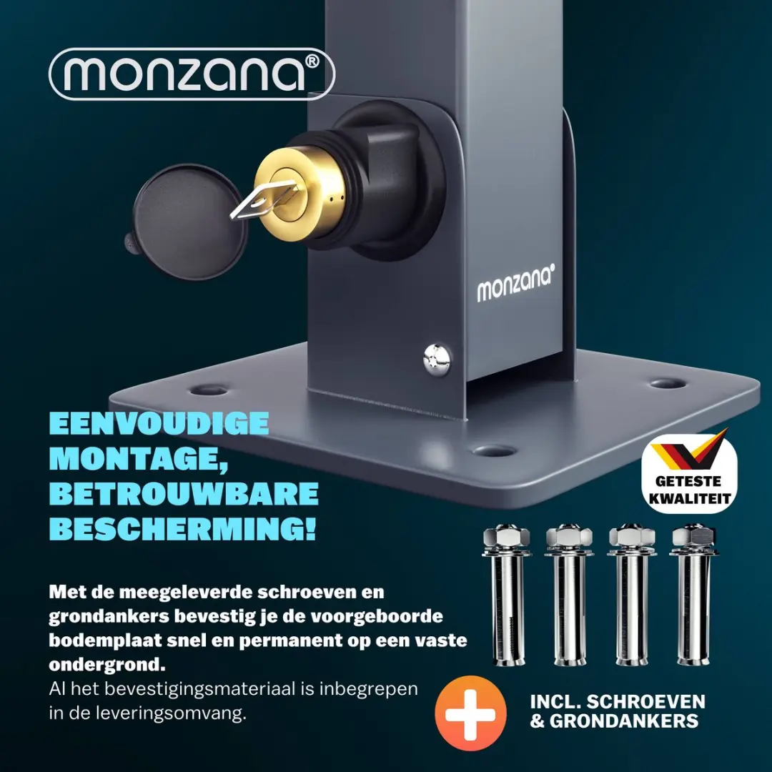 Monzana Parkeerbeugel met Sleutel - Grijs