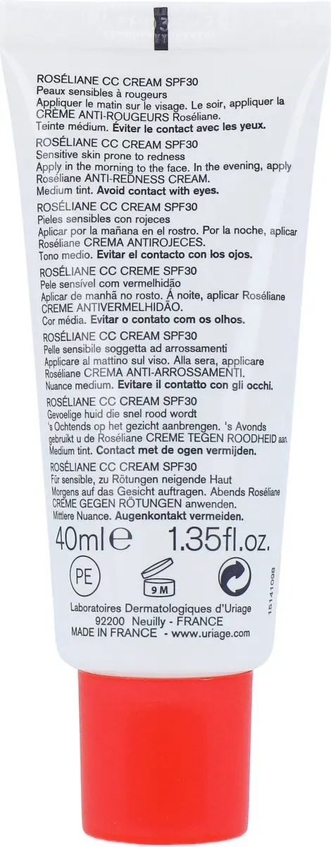 Uriage Roséliane CC Crème SPF30 - 40ml - Rood