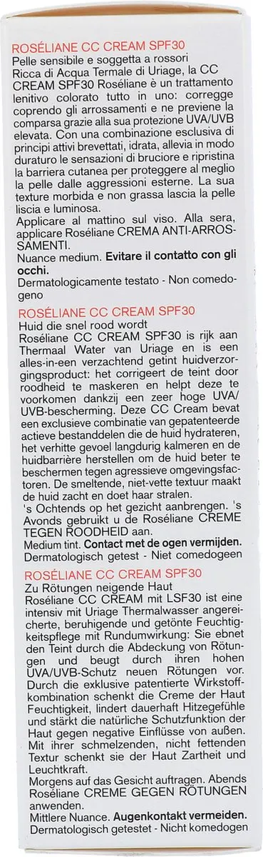 Uriage Roséliane CC Crème SPF30 - 40ml - Rood