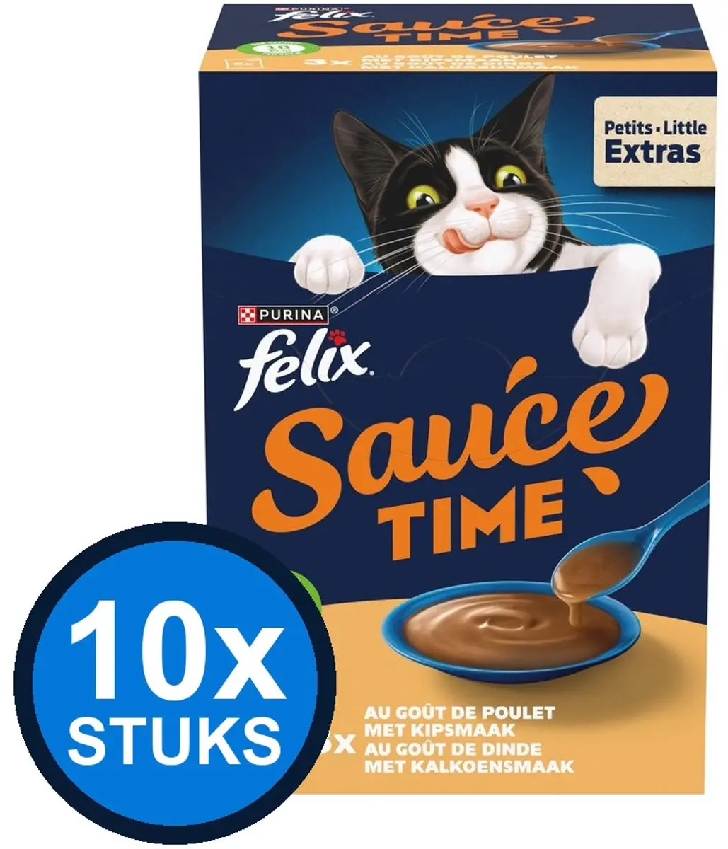 Felix Sauce Time Kip & Kalkoen Natvoer Kattenvoer