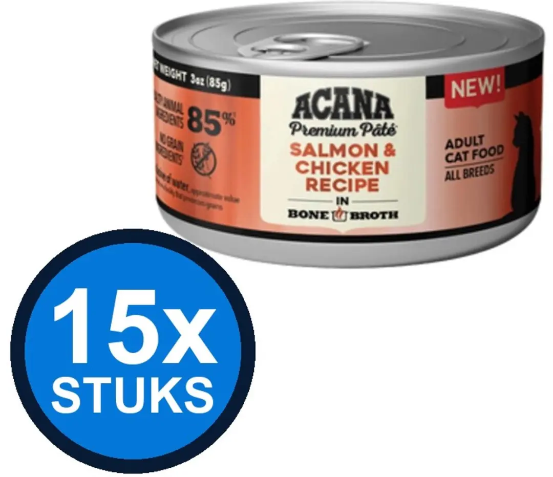 Acana Premium Pate Kat Salmon & Chicken Natvoer