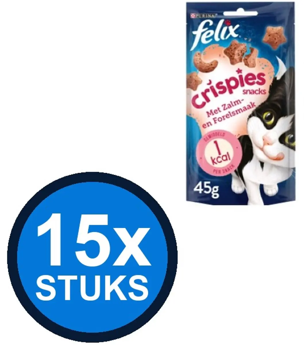 Felix Crispies Zalm & Forel Kattenvoer Snacks 675g