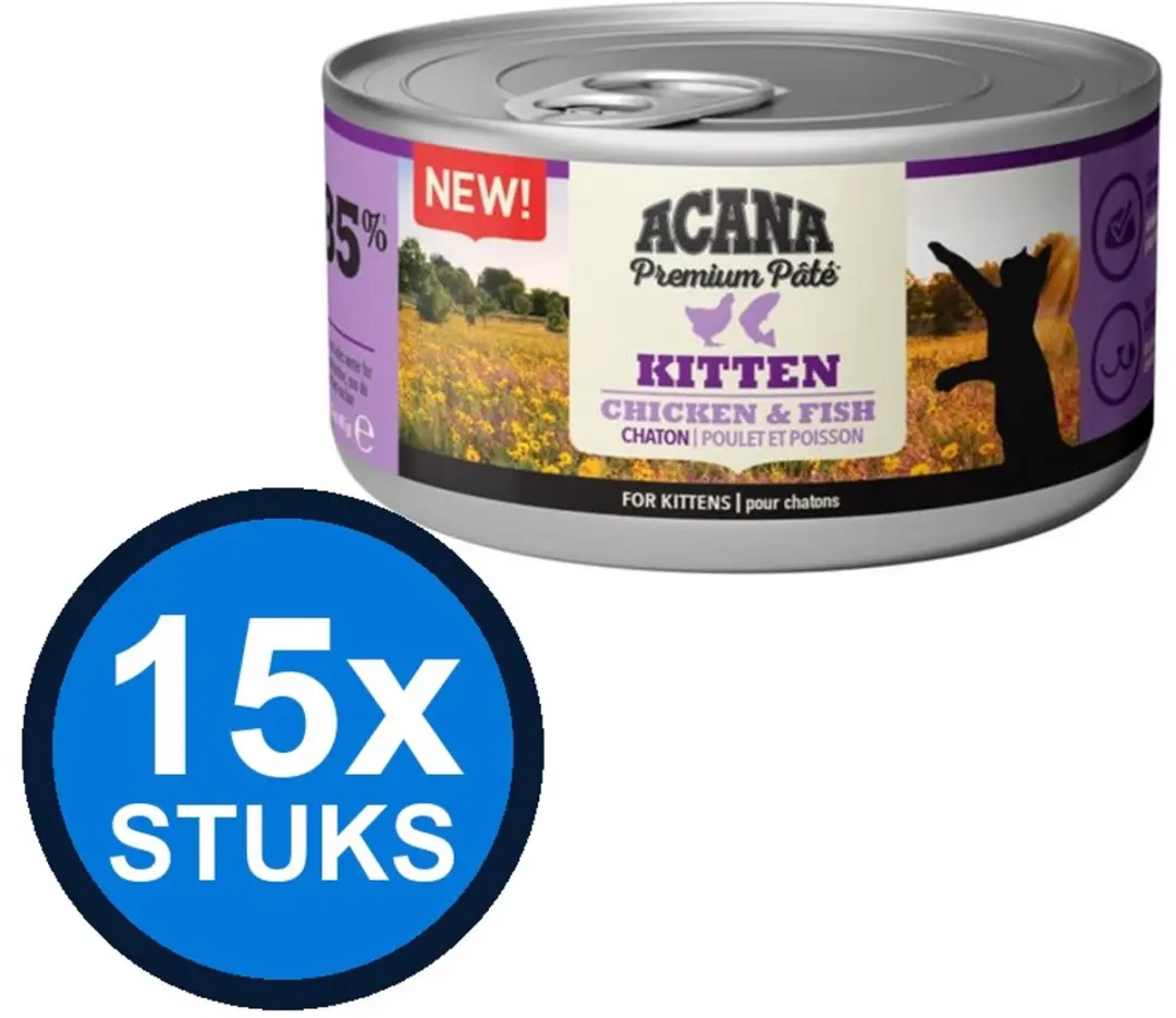 Acana Premium Pate Kitten Chicken & Fish Natvoer